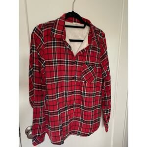 Plaid long sleeve linedShirt or Shacket by Luna Size L
